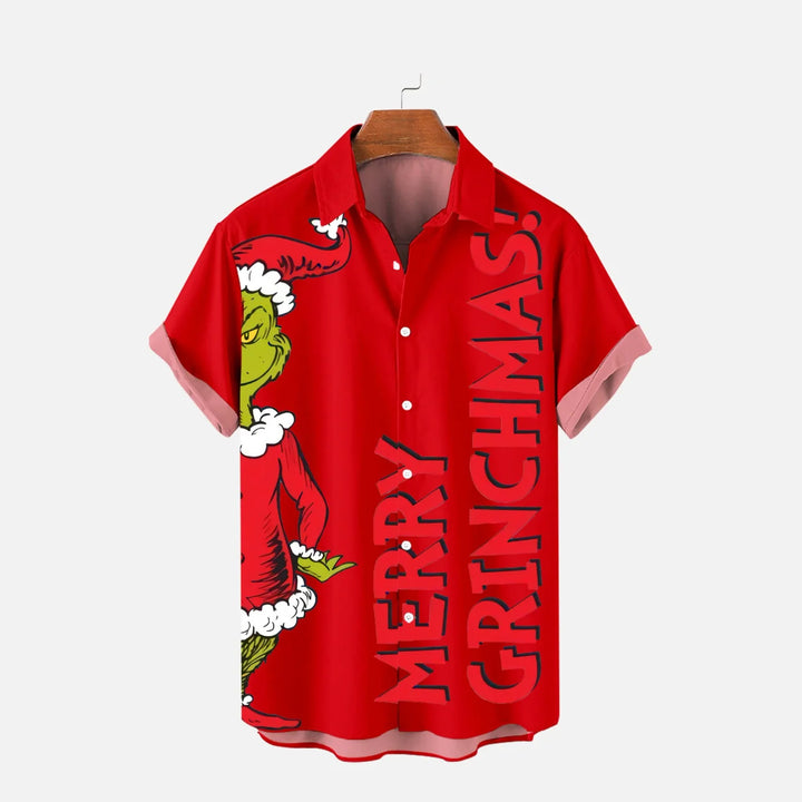 Men's Merry Christmas Spoof Pattern Short Sleeve Shirt