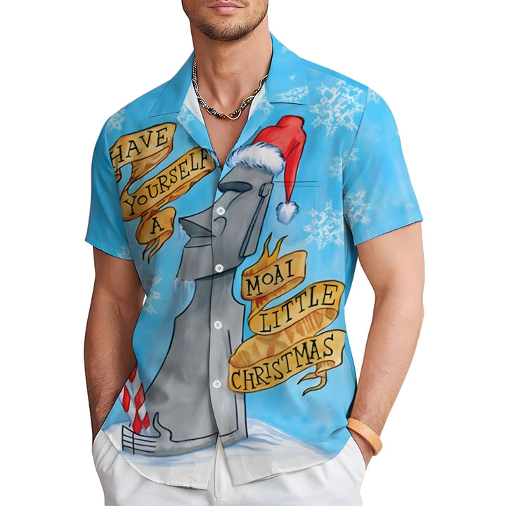 Christmas Stone Art Print Short Sleeve Shirt 2412006351