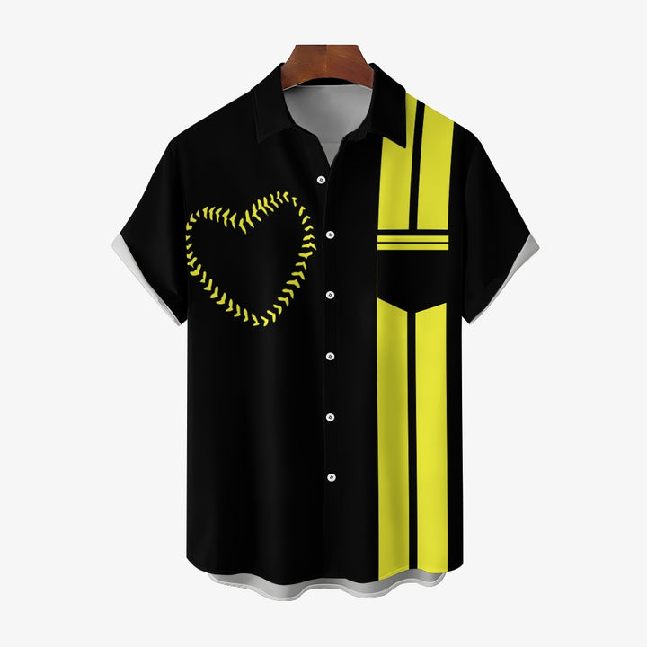 Men's Baseball Elements Casual Short Sleeve Shirt 2403000771