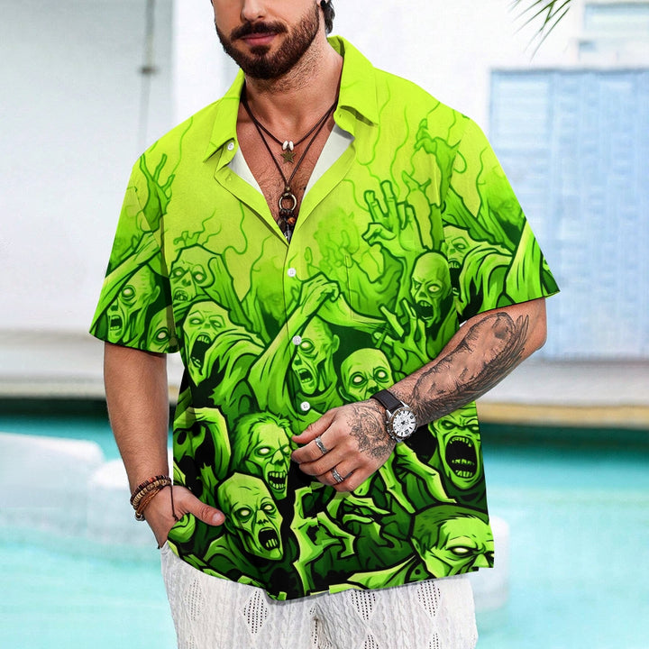 Men's Horror Zombie Prints Short Sleeve Shirt 2410009292