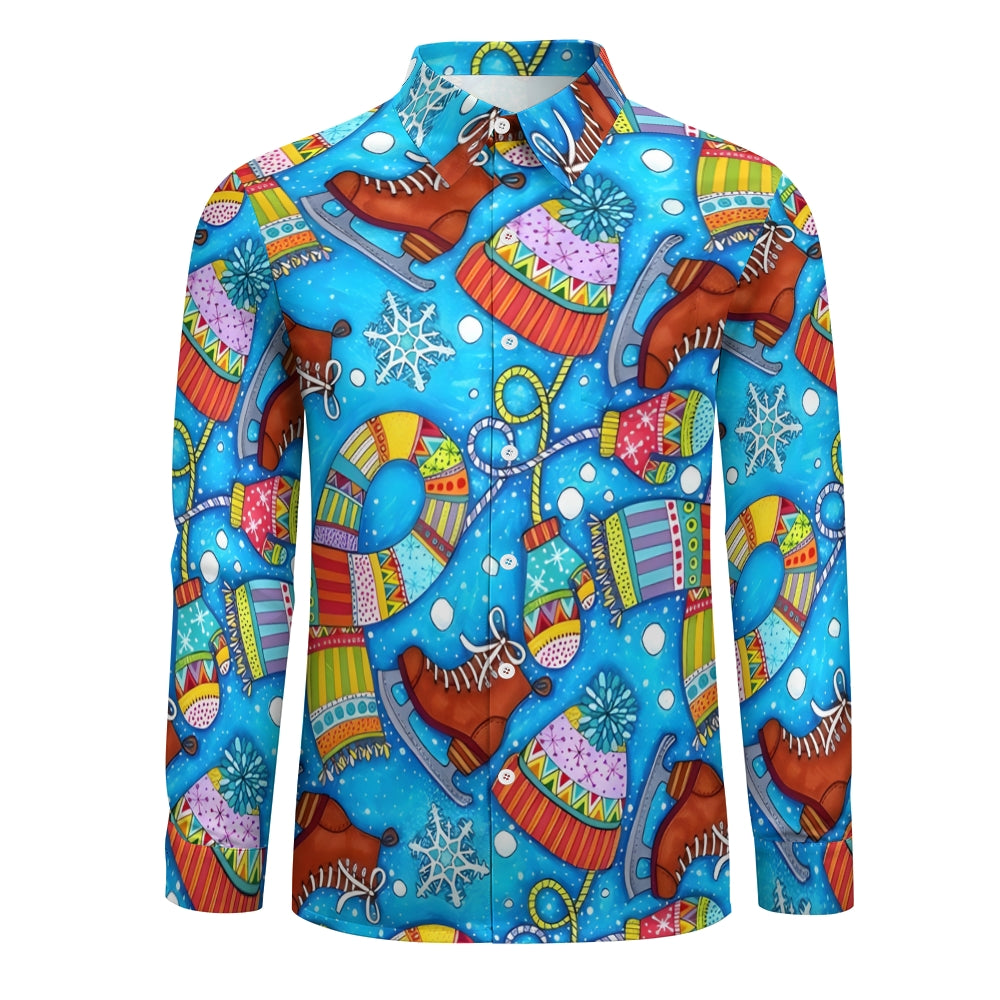 Men's Snow Ski Equipment Printed Long Sleeve Shirt 2411002937