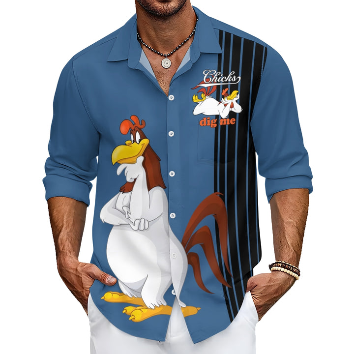 Men's Classic Rooster Stripe Long Sleeve Shirt