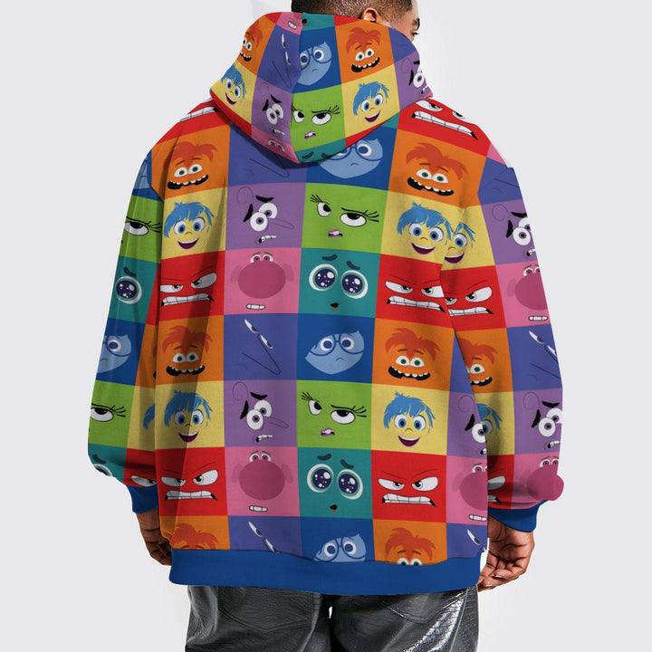 Plue Size Colorful Cartoon Character Printed Hoodies 2409010115