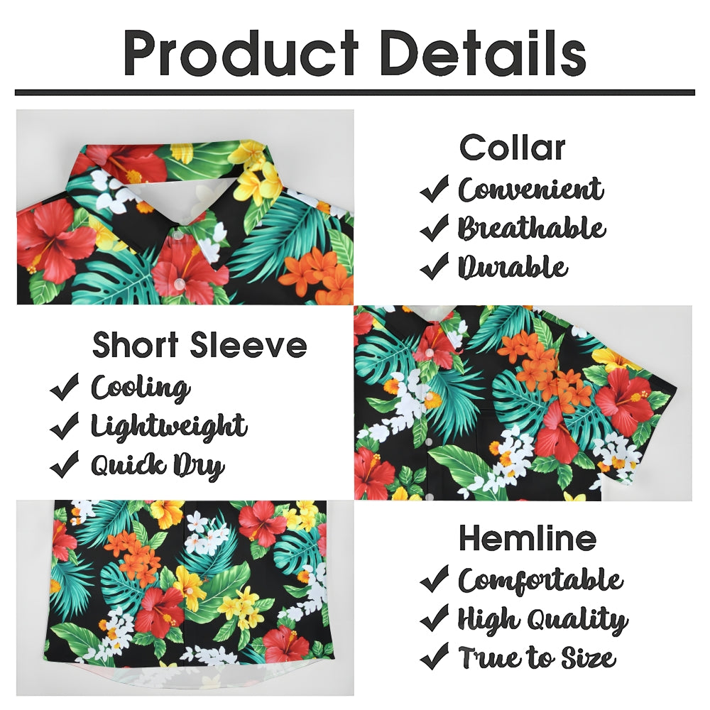 Hawaiian Floral Casual Short Sleeve Shirt 2409006122