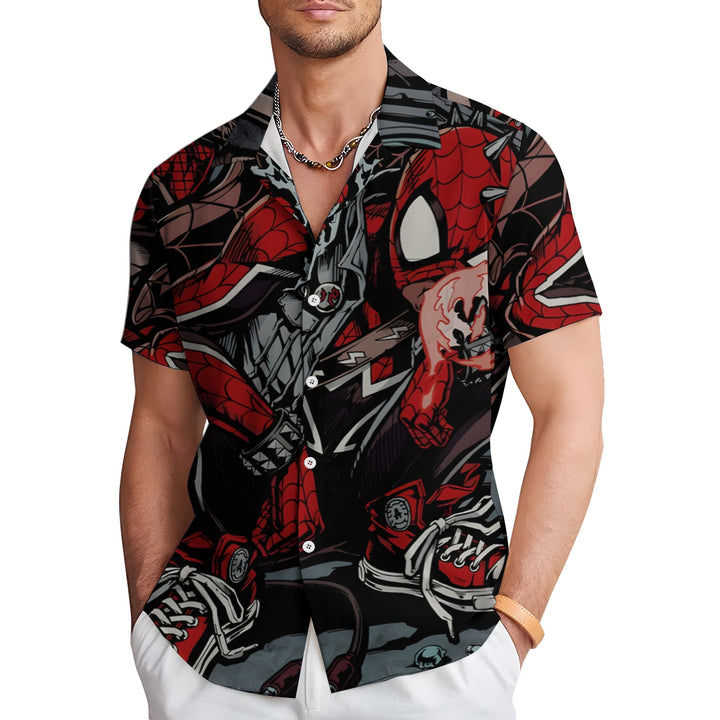 Spider Casual Hero Print Short Sleeve Shirt 2404001806
