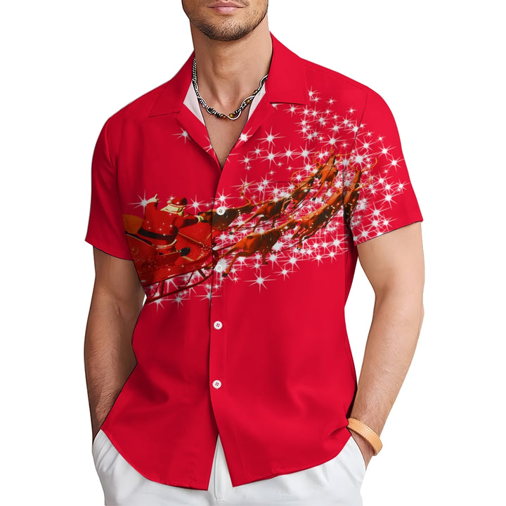 Christmas Santa Casual Short Sleeve Shirt 2411003219