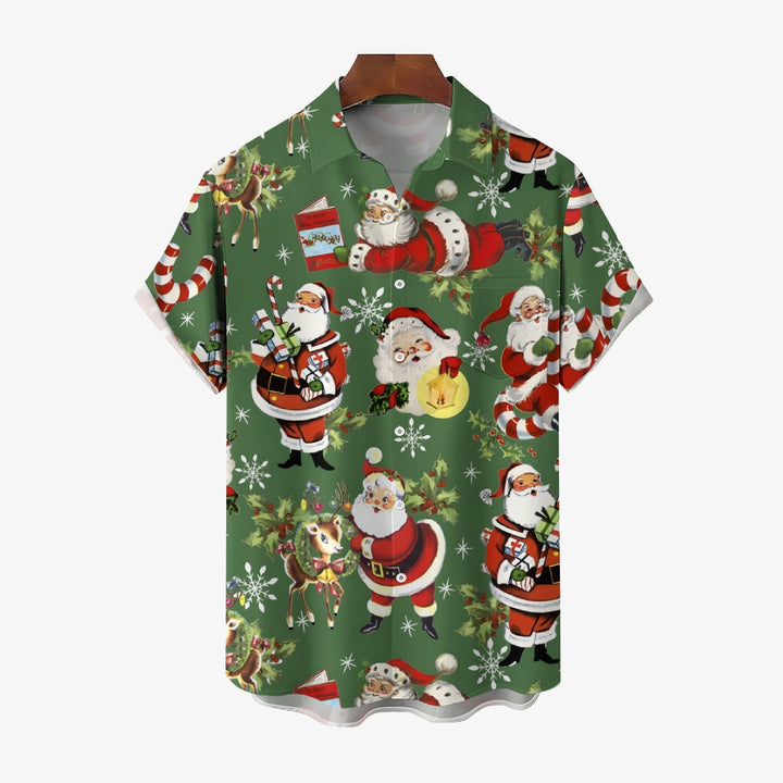 Santa Claus Gift Christmas Casual Short Sleeve Shirt 2409008979