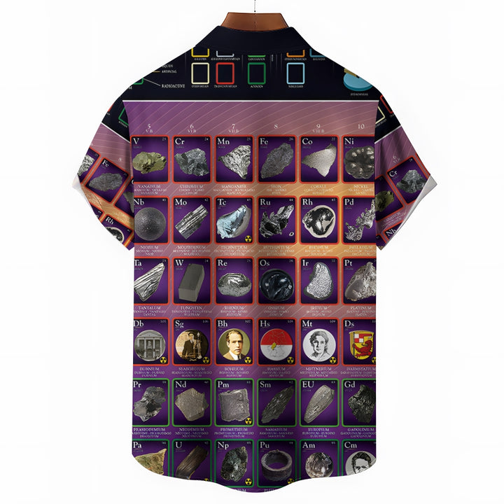 Men's classic periodic table print short sleeve shirt 2408005722