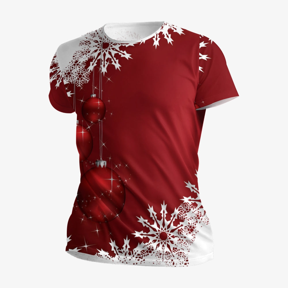 Men's Christmas Trendy Snowflake Graphic Print Short Sleeve T-Shirt