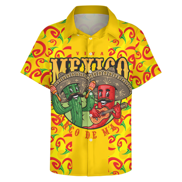 Cinco De Mayo Mexico Chili Casual Short Sleeve Shirt 2404001076