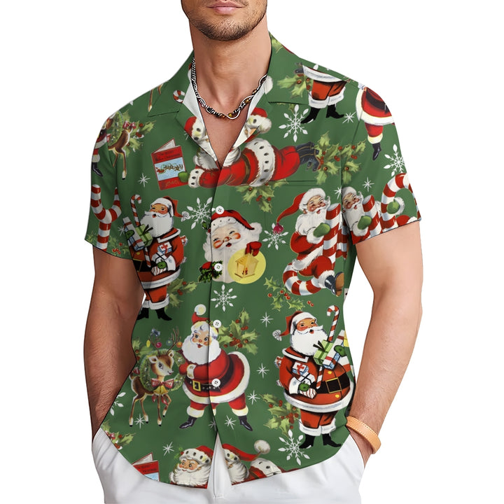 Santa Claus Gift Christmas Casual Short Sleeve Shirt 2409008979