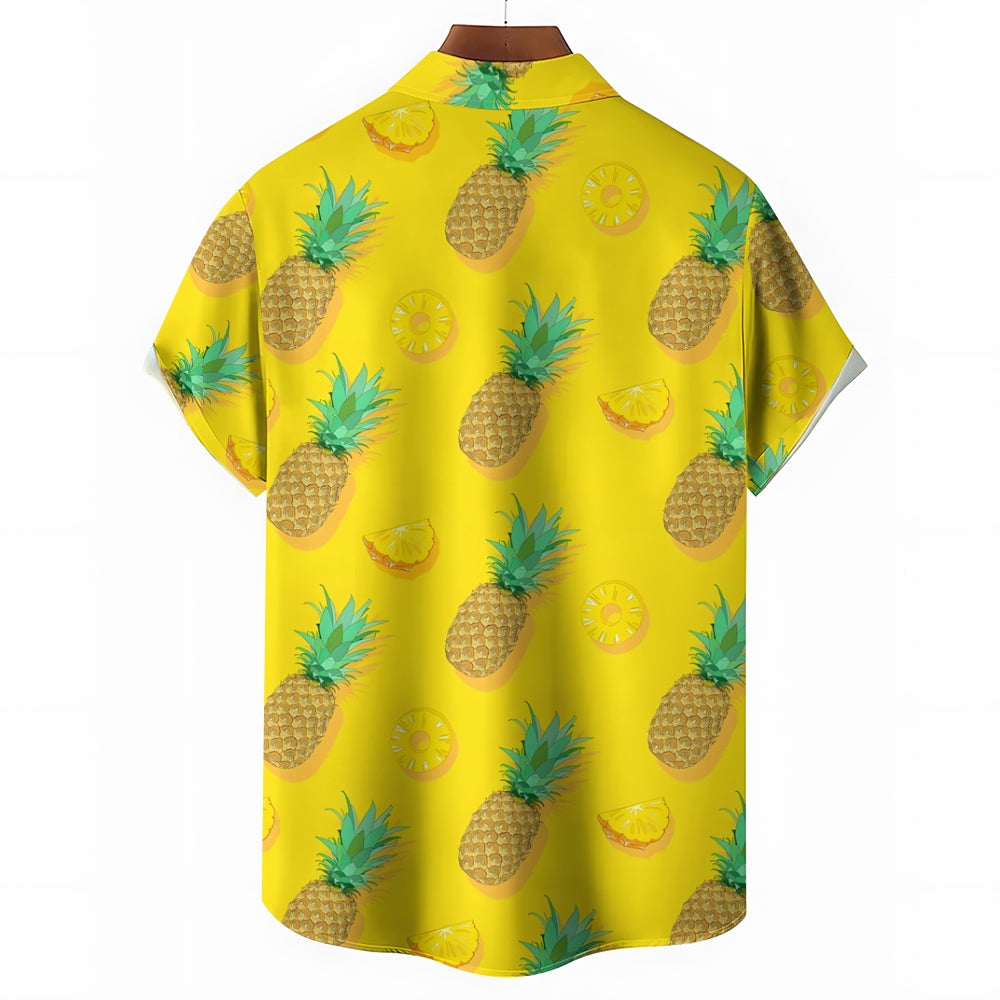 Men's Hawaiian Pineapple Casual Short Sleeve Shirt 2410004904