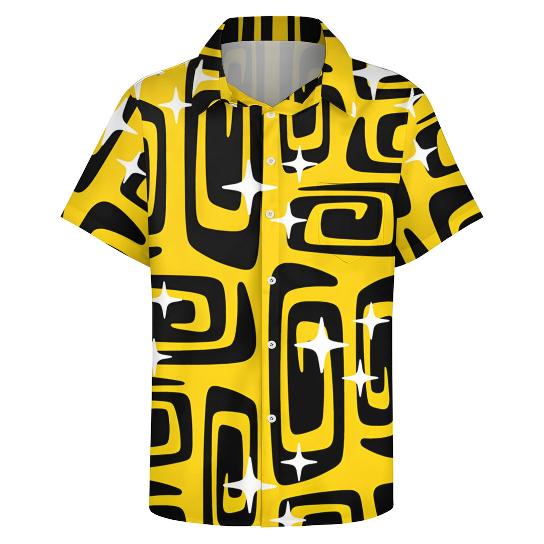 Men's Geometric Print Casual Short Sleeve Shirt 2404001713