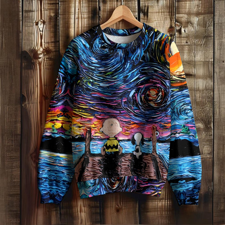 Starry Sky Cartoon Character Unisex Sweatshirt