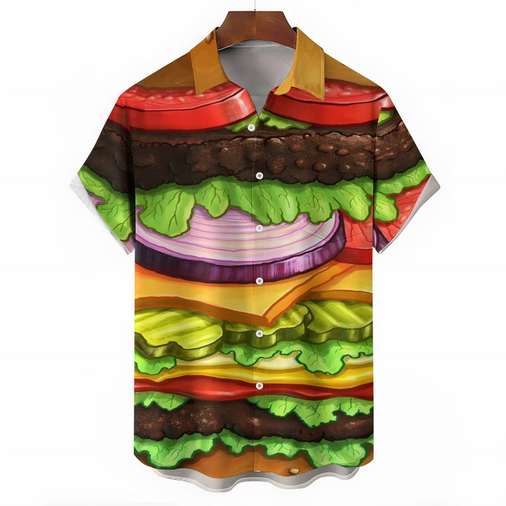 Delicious Burger Casual Short Sleeve Shirt 2410004441