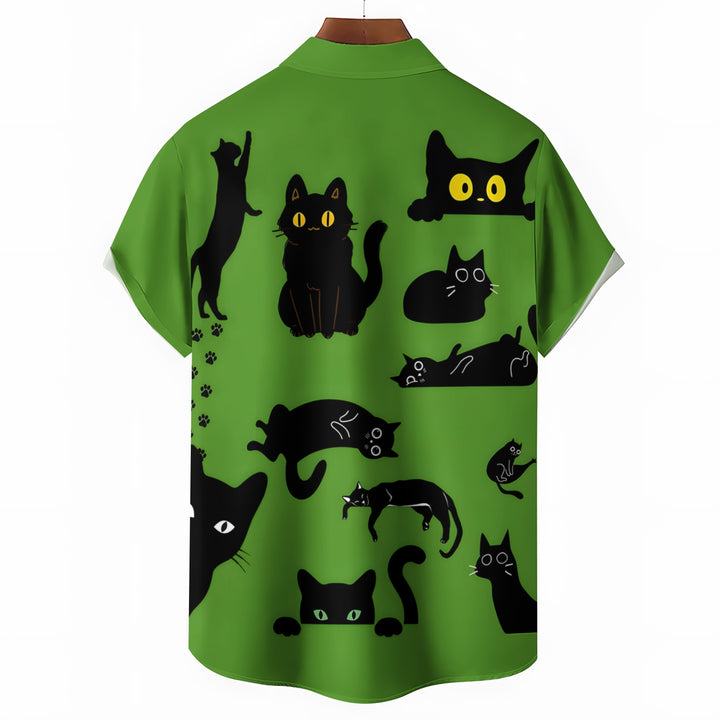 Funny Cats Casual Short Sleeve Shirt 2404000172