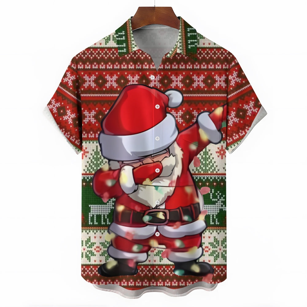 Christmas Santa Claus Casual Short Sleeve Shirt 2410002419