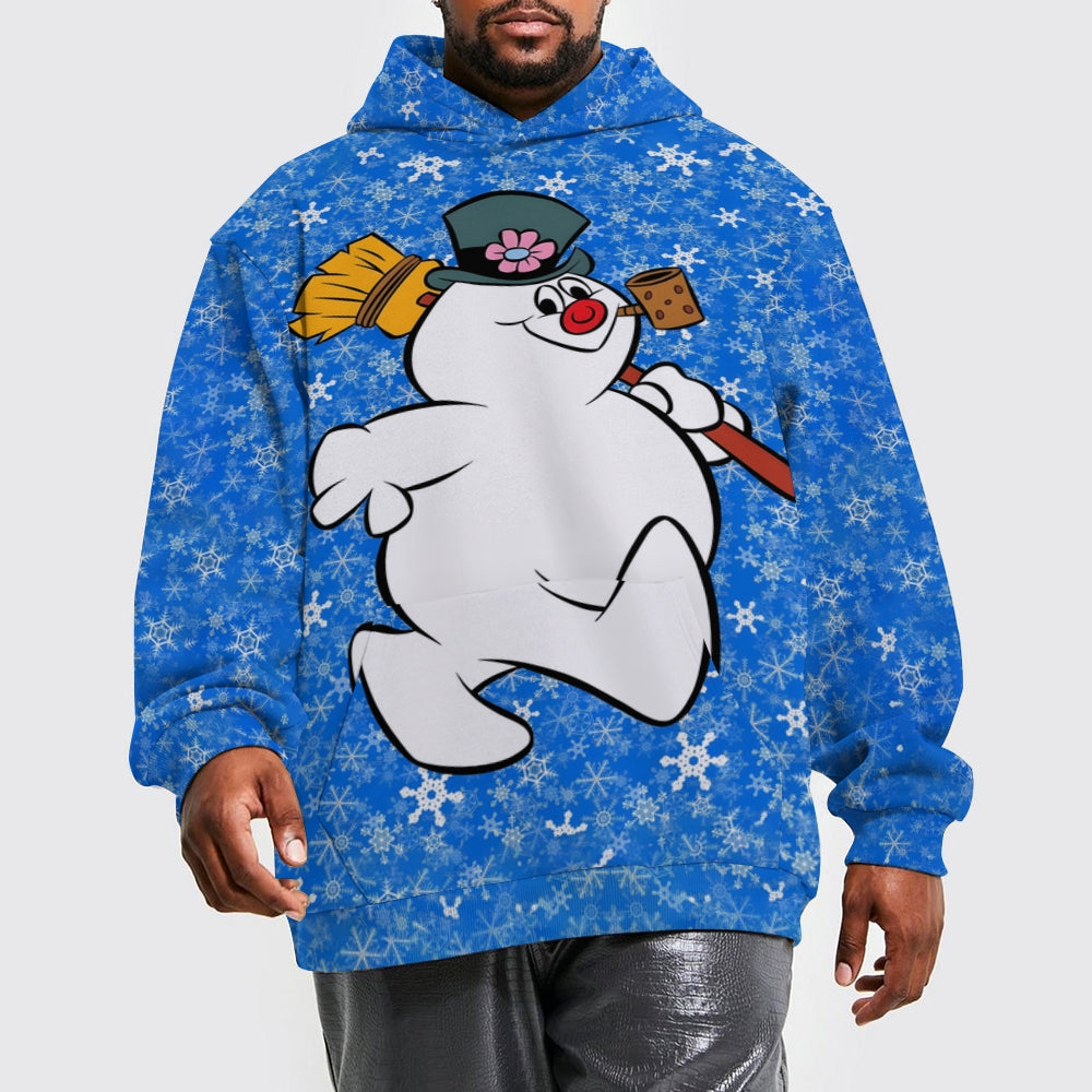 Plue Size Cartoon Snowman Printed Hoodies 2411009451