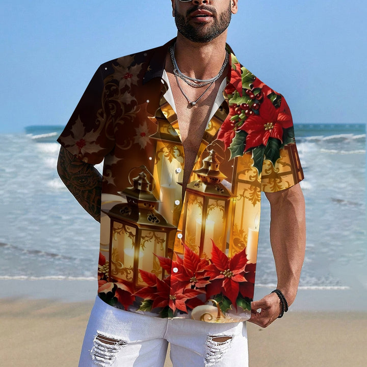 Men's Holiday Prints Casual Short Sleeve Shirt 2412000679