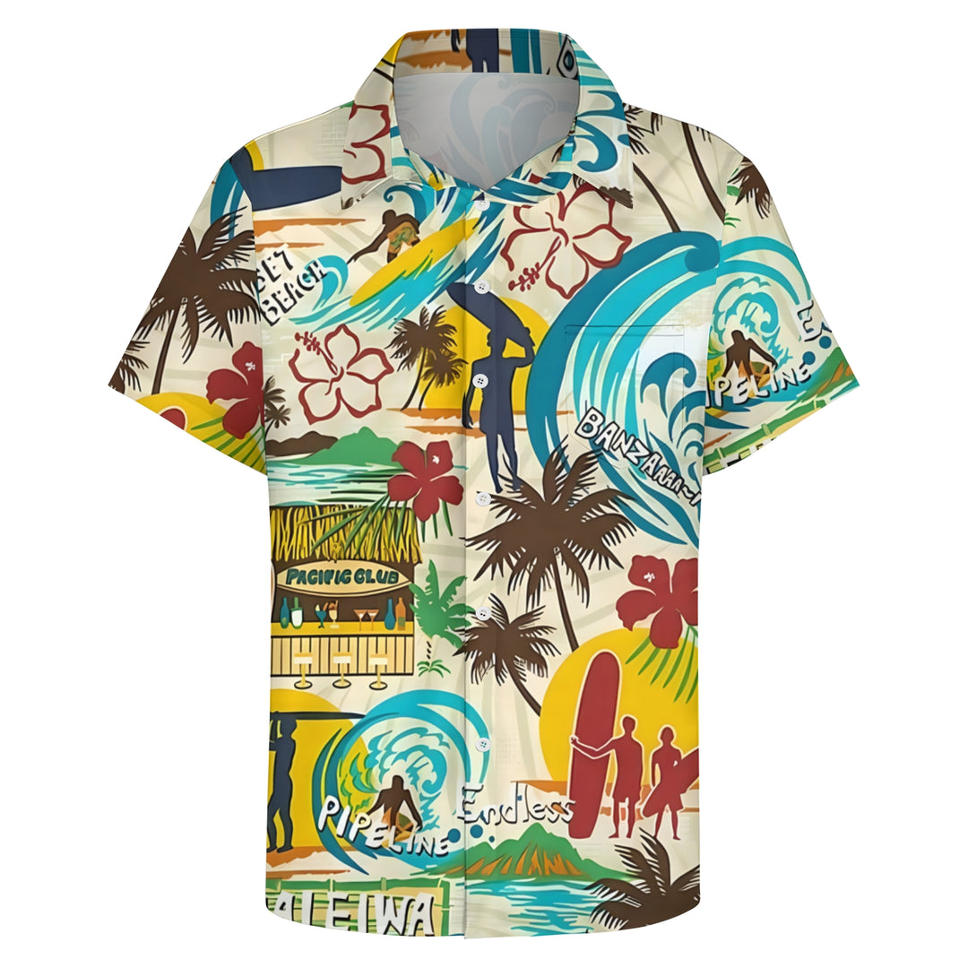 Men's Hawaiian Surf Casual Short Sleeve Shirt 2403000593