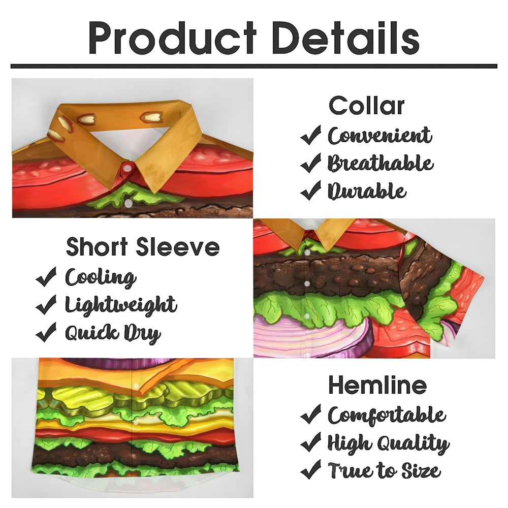 Delicious Burger Casual Short Sleeve Shirt 2410004441