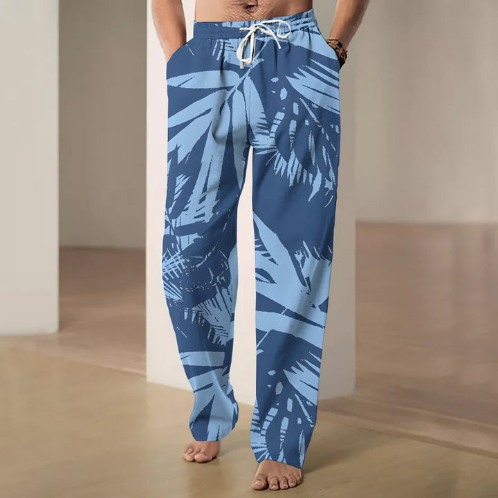 Men's Resort Botanical Print Casual Pants 2411000439