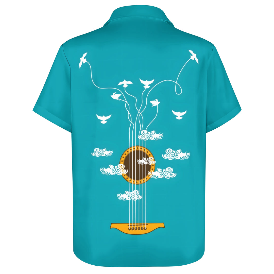 Guitar Creative Fun Print Casual Short Sleeve Shirt 2404000699