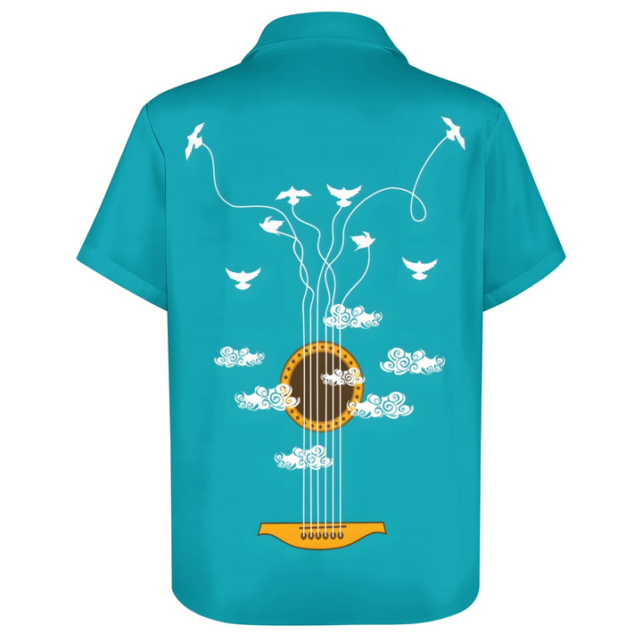 Guitar Creative Fun Print Casual Short Sleeve Shirt 2404000699