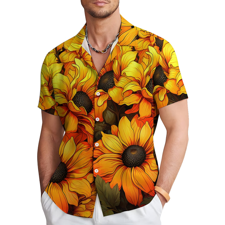 Men's Sunflower Casual Short Sleeve Shirt 2404000379