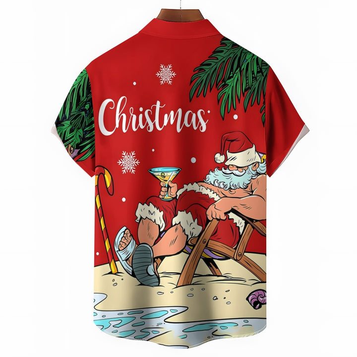 Christmas Santa Claus Leisure Vacation Short Sleeve Shirt 2409005120