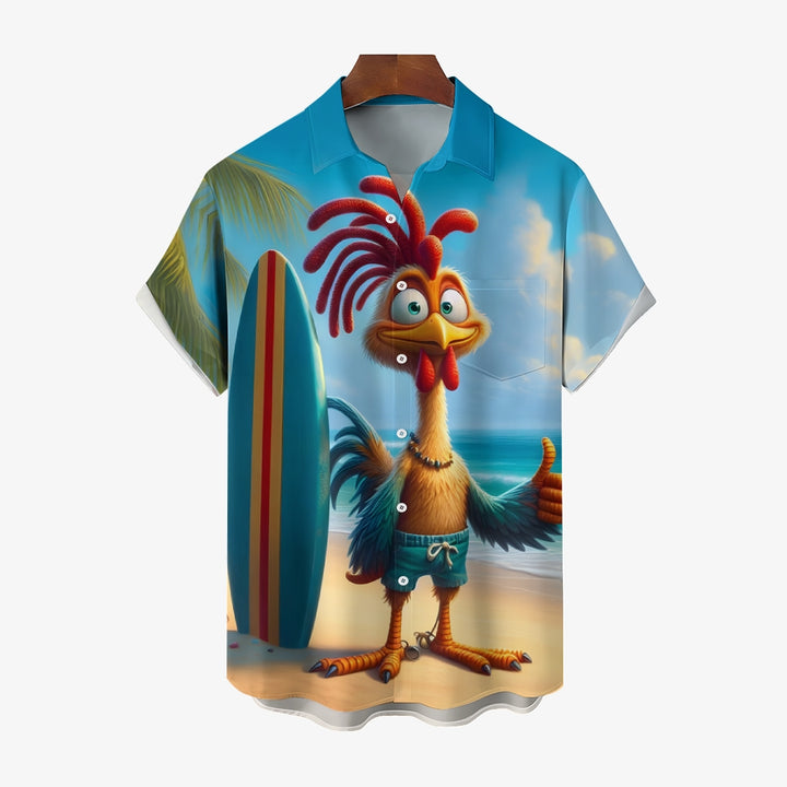 Hawaiian Rooster Surf Casual Short Sleeve Shirt 2409002673