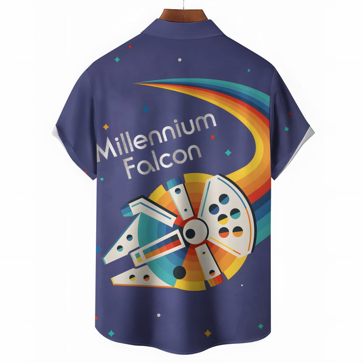 Millennium Falcon Printed Casual Short Sleeve Shirt 2408002117