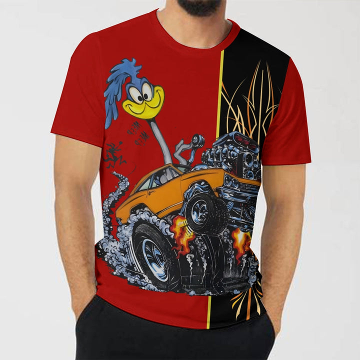 Classic Cartoon Modified Car Printing Short Sleeve T-Shirt 2408006369