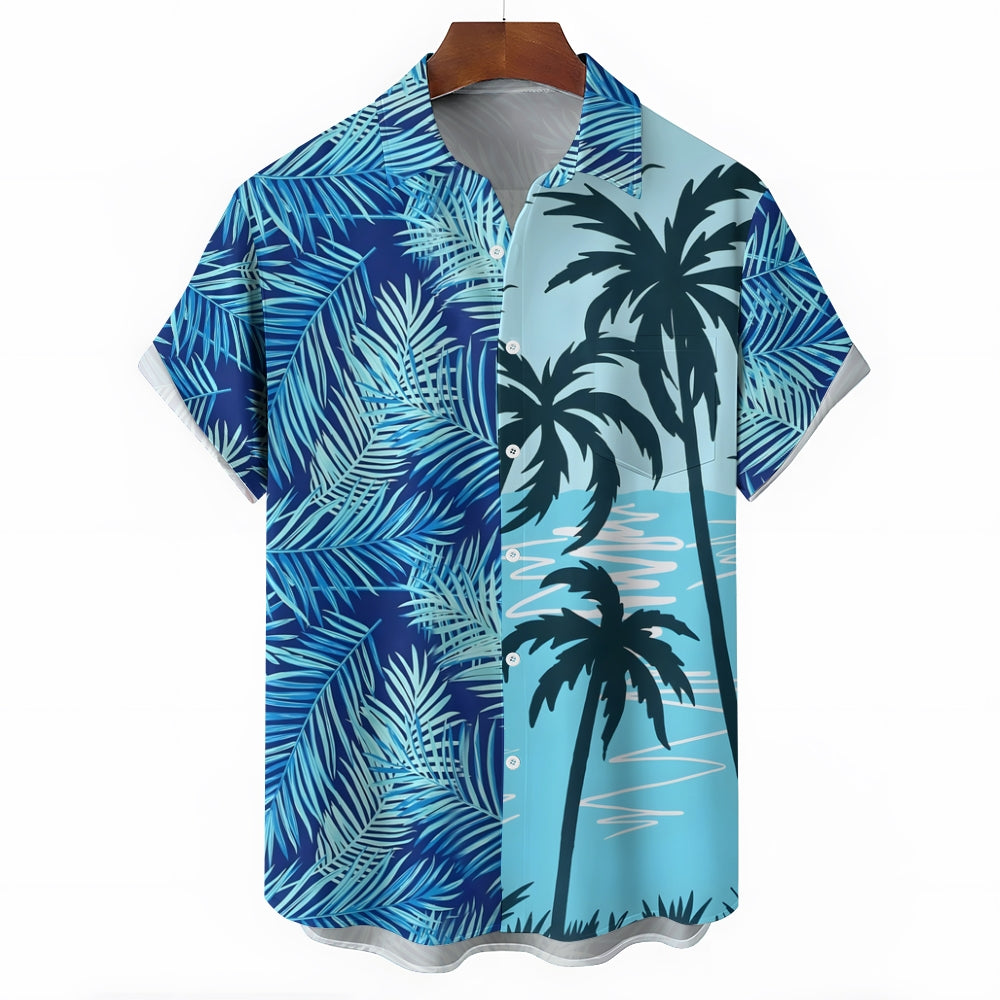 Men's Hawaiian Coconut Tree Casual Short Sleeve Shirt 2410005861