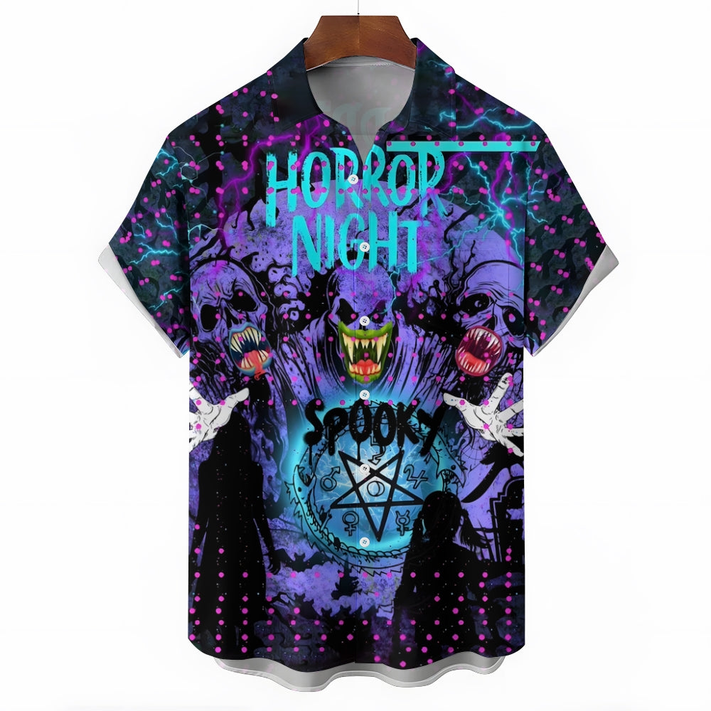 Halloween Horror Casual Large Size Short Sleeve Shirt 2408000222