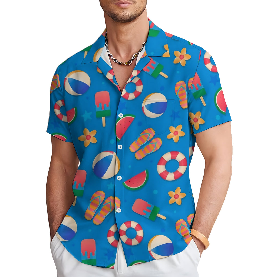 Men's Hawaiian Vacation Casual Short Sleeve Shirt 2404000383