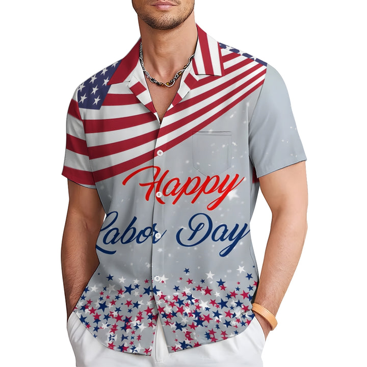 Labor Day Casual Large Size Short Sleeve Shirt 2408000361