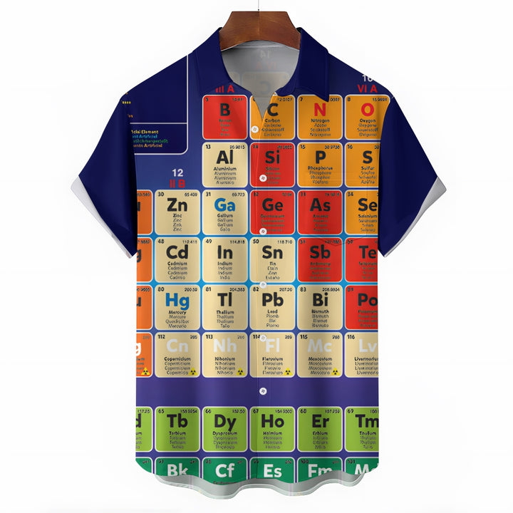 Men's periodic table print short sleeve shirt 2408005741