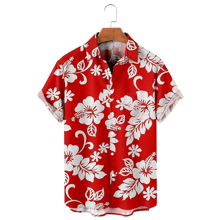 Hawaiian Flower Multicolor Casual Oversized Short Sleeve Shirt