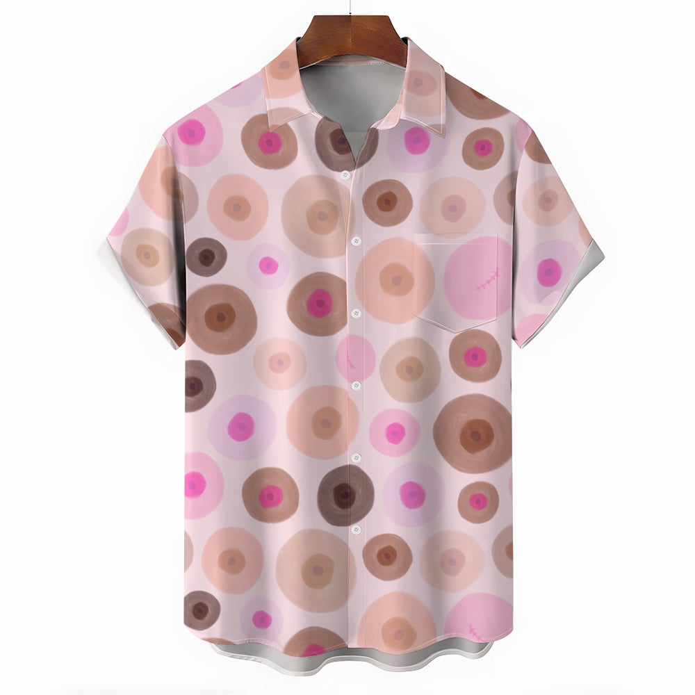 Men's Abstract Print Casual Short Sleeve Shirt 2404001265