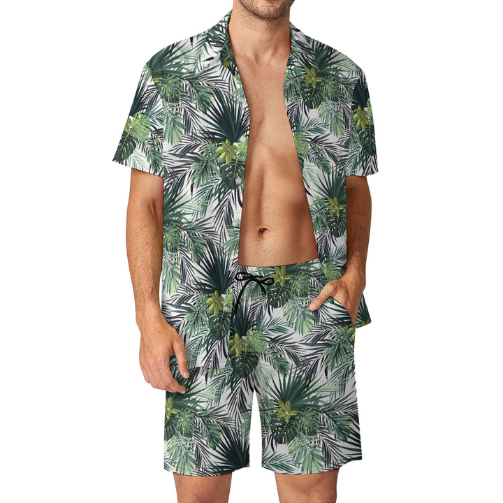 Men's Hawaiian Print Beach Two-Piece Suit 2405002092