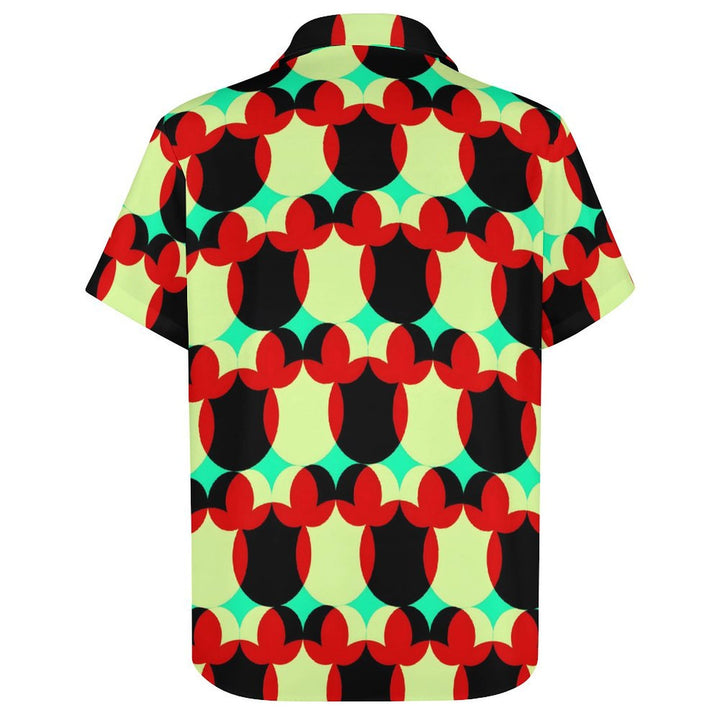 Men's Geometric Print Casual Short Sleeve Shirt 2402000153