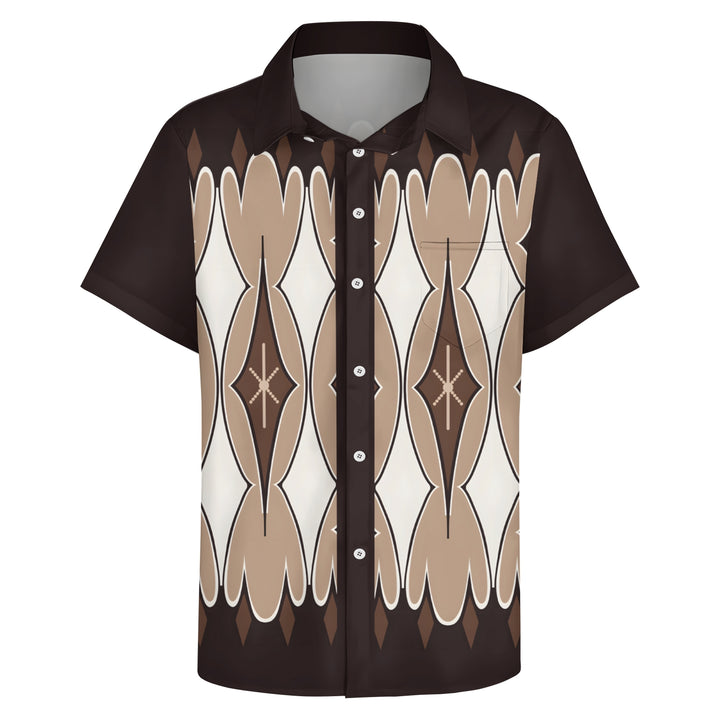 Men's Geometric Print Casual Short Sleeve Shirt 2404001427