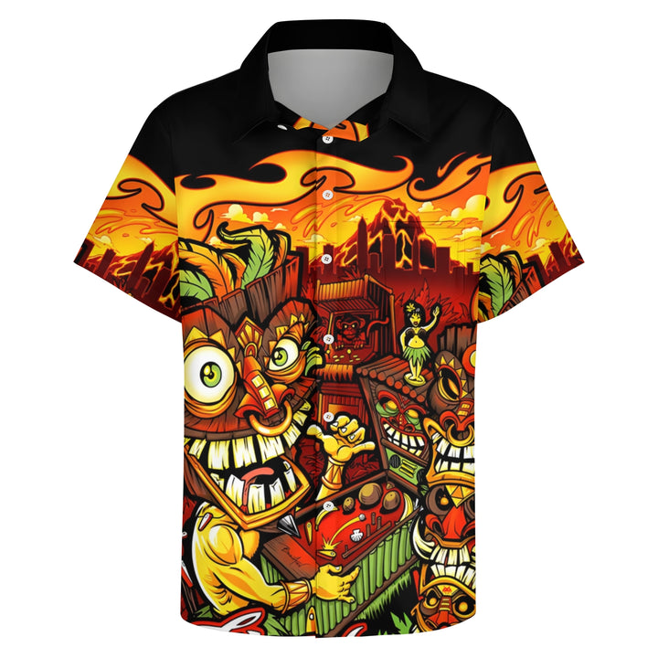 Men's Hawaiian TIKI Art Print Casual Short Sleeve Shirt 2404001464
