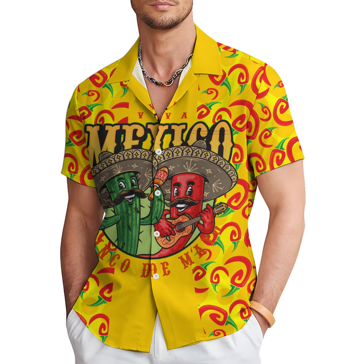 Cinco De Mayo Mexico Chili Casual Short Sleeve Shirt 2404001076