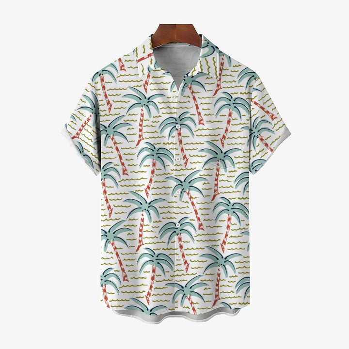 Men's Coconut Wave Print Casual Short Sleeve Shirt 2403000564