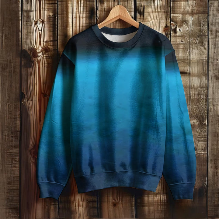 Men's Blue Gradient Print Unisex Sweatshirt 2410009015