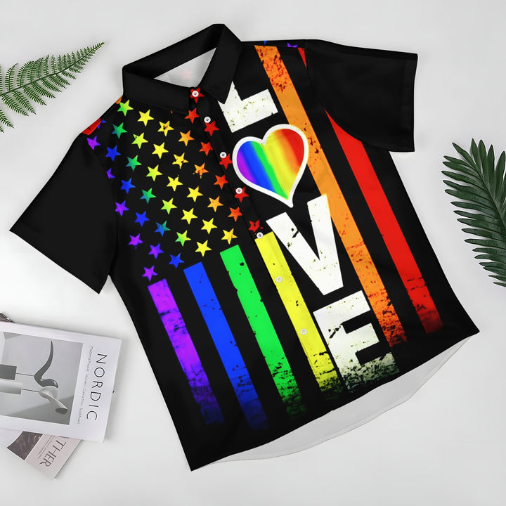 Rainbow Flag Pride Month Short Sleeve Shirt 2404001808