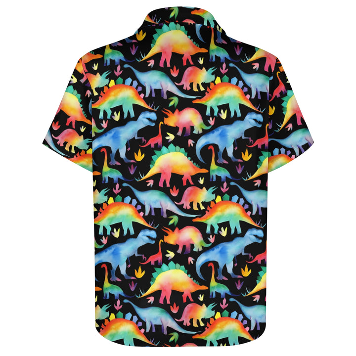 Men's Dinosaur Hawaiian Casual Short Sleeve Shirt 2404001707