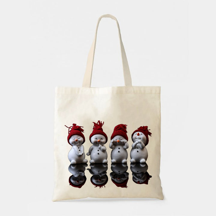 Cartoon Christmas Pattern Printed Casual Tote Bag